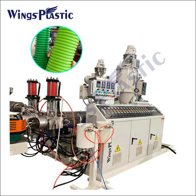 Machine d'extrusion de tubes ondulés en polyéthylène de plastique Hdpe Pp à vis unique